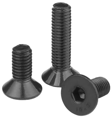 ORANXIN M6 x 65mm 60 Pcs Bulloni a testa svasata Grado 10.9 Acciaio al carbonio Esagonale Tappo presa Vite Testa piatta Bulloni a brugola Viti a macchina