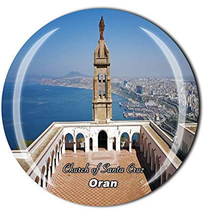 Church of Santa Cruz Oran Algerien Kühlschrankmagnet, Reise-Souvenir, Geschenk, Heimdekoration, magnetischer Aufkleber, Kristall-Kühlschrank-Magnet-Kollektion