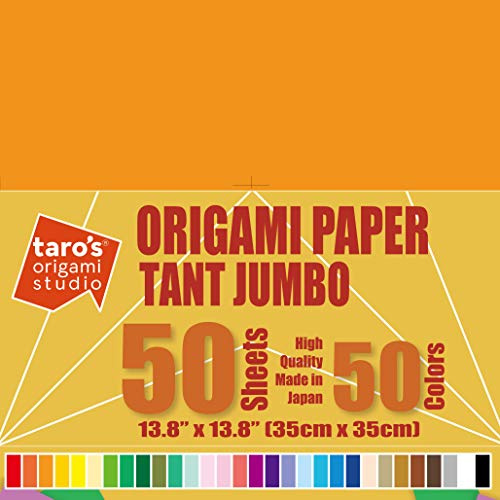 Taro's Origami Studio Jumbo 13,4 Zoll doppelseitig 30 Farben Blatt quadratisch leicht faltbar Premium japanisches Papier für Künstler von Anfänger bis Experte (hergestellt in Japan) 50 Sheets