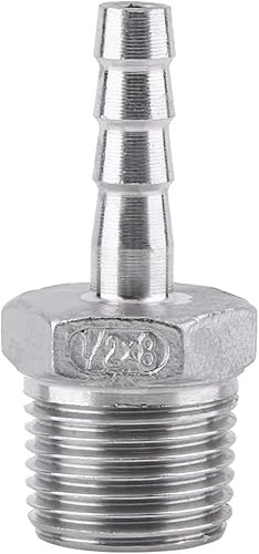 Raccords cannelés de tuyau en acier inoxydable connecteur de tuyau cannelé adaptateur d'extrémité filetée mâle raccord de tuyau d'air raccord de queue de cannel ...(3/4x20mm)