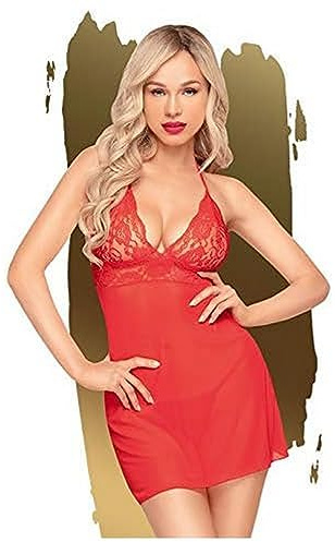 Penthouse, Kleid, Negligee, verschiedene Größen, Dessous, 'Bedtime story', 2 Teile, rot, Größe:L-XL