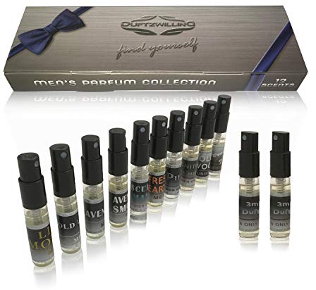 DuftzwillinG ® 12x 3ml Parfum Set für Herren - Kennenlern-Set Mit FAVOUR OF TWO Unisex-Duft | Parfüm-Kollektion