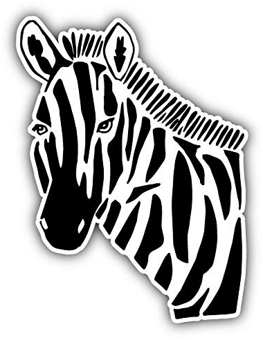20cm! Hochwertiger Kühlschrank-Auto-Aufkleber Sticker Cartoon Comic Zebra Kopf Tier UV&Waschanlagenfest Decal