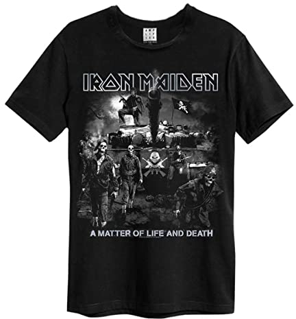 Amplified Iron Maiden Life Or Death Charcoal T-shirt (L)