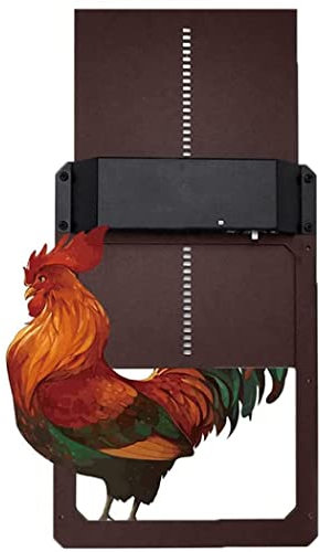 Hrwxear Porte De Poulailler Automatique,Automatic Chicken Coop Door,with Light Sensing Étanche D'ouverture du Soir Et du Matin,pour Poulets Poules Canards Etc,Marron