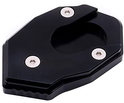 Motorrad Seitenständer Auflagevergrößerung,Asudaro Motorrad Kick Ständer Seitenständer Vergrößerung Polster Fußrasten Aluminium rutschfeste Motorrad Ständer Pad kompatibel mit Ninja Z900,Schwarz