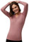 YSABEL MORA - Camiseta térmica Cuello Pico Encaje Manga Larga Rosa