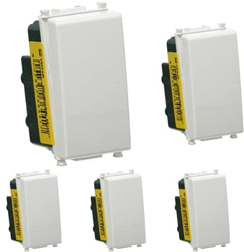 Vimar 0R14004 Plana Deviatore Elettrico illuminabile 1P 10AX Bianco, Pacco da 5