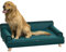 PawHut Canapé pour Chien Chat Design scandinave Coussin Moelleux Amovible Pieds Bois Massif 100 x 62 x 32 cm Bleu Canard