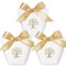 25pz Scatoline Bomboniere Albero della Vita Scatole Portaconfetti Comunione Matrimonio Cresima Carta Regalo Bambini con Nastri Oro Decorazione Confetti per Festa Segnaposto Battesimo Nascita
