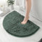 HYFAN Tappeto da bagno semicircolare, antiscivolo, in microfibra e ciniglia, super assorbente, ad asciugatura rapida, morbido, tappeto shaggy per vasca da bagno, lavabile in lavatrice, tappetino