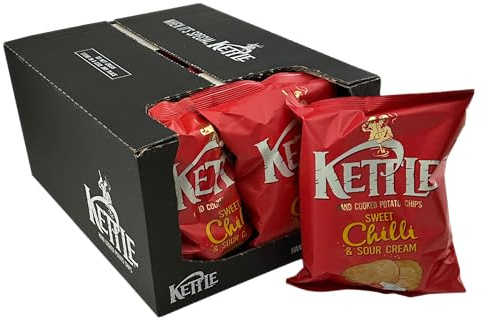 Kettle Chips Sweet Chilli & Sour Cream, hand-frittierte Kessel-Chips, in unterschiedlichen Geschmacksrichtungen 10x 130 g
