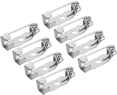 sourcing map 50 Stück Sicherheitsstangen Stifte Broschennadeln Sicherheitsnadeln Anstecknadeln zum Basteln 15mm für Ausweise Namenskarten Tags DIY Schmuck Handwerk Silber Ton