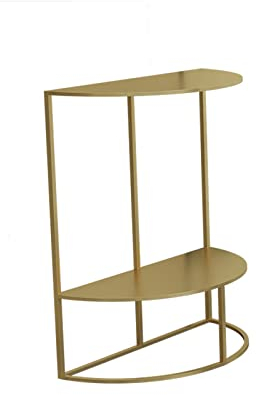 uemlle Halbrunder Nachttisch, Marmor-sofatisch Mit 2-lagiger Trennwand, Schmaler Beistelltisch Für Wohnzimmer-büro-Wohnung, 40 * 20 * 50 cm(Size:40 * 20 * 50CM,Color:E)