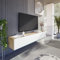 MarinelliGroup Mobile porta TV sospeso moderno soggiorno salotto camera letto ROVERE NODI + BIANCO 180 X 28 X 35 cm 016601W