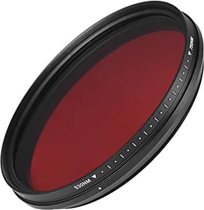 KOCAN Filtro IR 82mm, Filtro a infrarossi regolabile 82mm IR Pass Filtro obiettivo a raggi X variabile da 530nm a 750nm Compatibile con DSLR Camera
