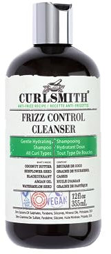 Curlsmith - Frizz Control Cleanser, sanftes, feuchtigkeitsspendendes Haar-Shampoo, für alle Lockentypen, lang anhaltende Frizz-Kontrolle, vegan (355 ml)