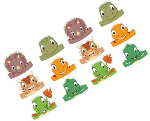 ibasenice 12st Dinosaurier-geburtstagsmütze Dinosaurier-partyhüte Dino-Party-Tiara Geburtstagshut Prop Dinosaurier-Stirnband Kopfbedeckung Für Dino-Kronen Bilden Kind Papier Dekorationen