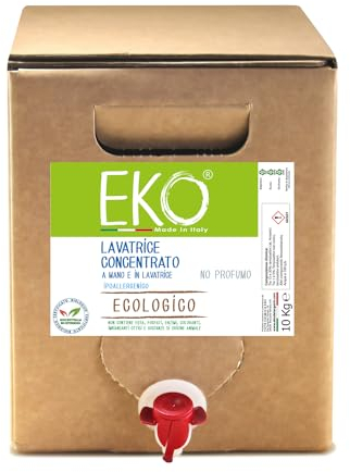 Eko Detersivo Lavatrice liquido alla Spina 10Kg, Senza Profumo - Bag in Box - Ecologico Concentrato
