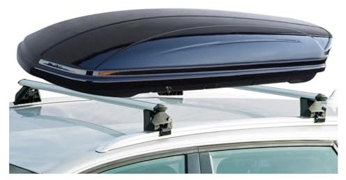 Dachbox VDPMAA320 320 Liter abschließbar schwarz + Alu Relingträger VDP CRV107A kompatibel mit Volkswagen ID4 5 Türer ab 2020 anliegende Reling