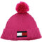 TOMMY HILFIGER Big Flag Beanie Pom Pom L/XL Hot Magenta