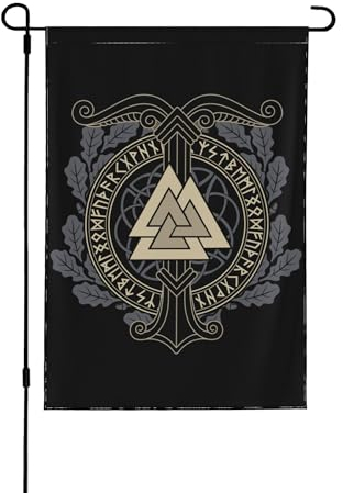 30 x 45 cm, doppelseitig bedruckte Gartenflagge, Wikinger-Runen-Druck, Heimdekoration, Hof, Rasen, hängende Flaggen