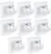 GWAWG 8 PCS Self Adhesive Curtain Rod Bracket Curtain Rod Holder Nail Free Adjustable Curtain Rod Holders Self Adhesive Curtain Hooks for Home Bathroom Kitchen Hotel(Transparent)