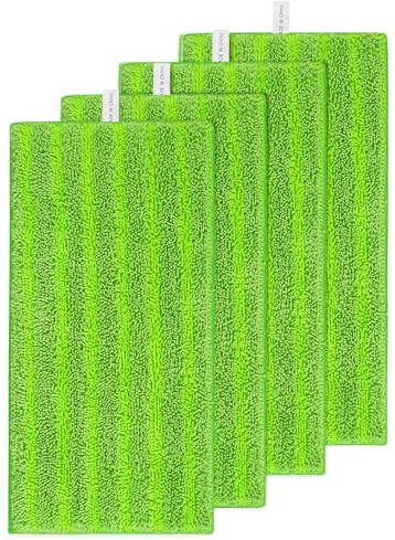 Gudotra Lot de 4 Lingettes Réutilisable pour Swiffer Wet Jet Chiffon Rechange pour Swiffer Wet Jet Balai Spray Serpillières en Microfibre Lavable Nettoyer Le Sol Sec ou Humide (4pcs-Vert Clair)