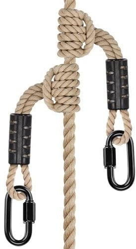 BeneLabel 50cm Sicherheitsseil, 2er Polyester Kletterseil mit Karabiner für Outdoor Bergsteigen Rettung Notfall Überleben Zubehör, 10mm Durchmesser, 2000lbs, Off-weiß