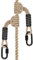 BeneLabel 50cm Sicherheitsseil, 2er Polyester Kletterseil mit Karabiner für Outdoor Bergsteigen Rettung Notfall Überleben Zubehör, 10mm Durchmesser, 2000lbs, Off-weiß