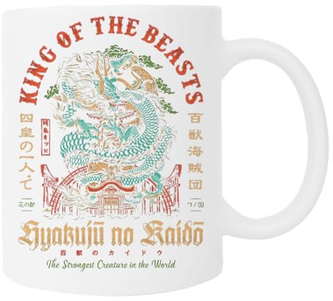 King Of Thea Beast Kaido Taza Blanca Taza De Café De Cerámica