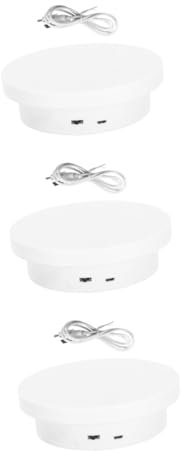 SOLUSTRE 3st Automatischer Zigarettenständer Drehscheibe Für Fotografie Elektrischer Plattenspielerständer Spinnständer 360-grad-drehscheibe Für Schmuck Rotierende Plattform Weiß Plastik