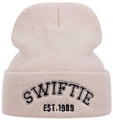 Sänger-Mütze, Musikliebhaber, Geschenke für Frauen, warme Wintermütze für Fans, Beige, M/L