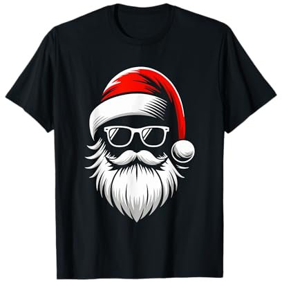 Weihnachtsmann Mütze Bart Santa Papa Opa Mann Weihnachts T-Shirt