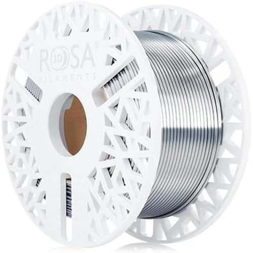 ROSA3D PLA Silk Filament 1.75 mm für 3D Drucker, Silber Spule 0,5 kg