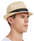 Zylioo XL/XXL Chapeau de Soleil Fedora en Paille pour Homme et Femme à Bord Court Panama Trilby Chapeau Été de Plage Pliable