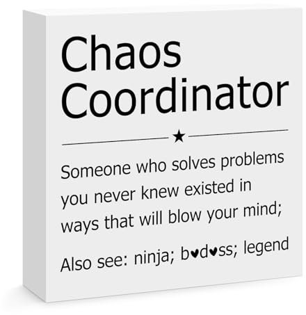 Chaos Coordinator Gift for Women Men Boss Manager Colleague Employee Appreciation Gift Thank You Gifts for Teacher Mentor Nurse Friends Office Home Shelf Table Desk Decor Sign