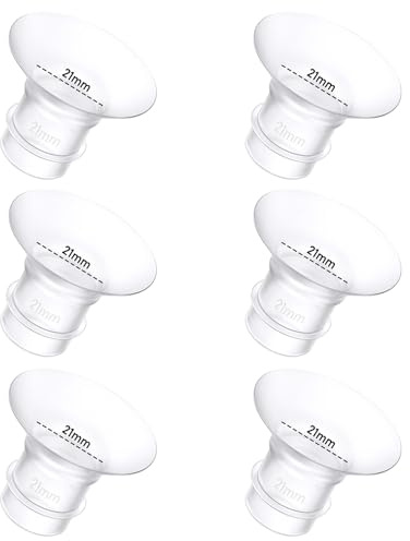 6Pcs Breast Pump Flange Insert 21mm Compatible with Momcozy/Spectra/Medela/eufy/Elvie/Lansinoh/Paruu P10 Breast Pump, Fit for Momcozy M5/M9/M6/V2 Pro/V2 pro/S12 Pro/eufy E10 S1 S1 Pro, 24mm Flange