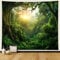 Musihy Wald Tapisserie Wandbehang, 150x130cm Dschungel-Wald-LandschaftWanddeko für Schlafzimmer Wohnzimmer Wohnheim, Grün