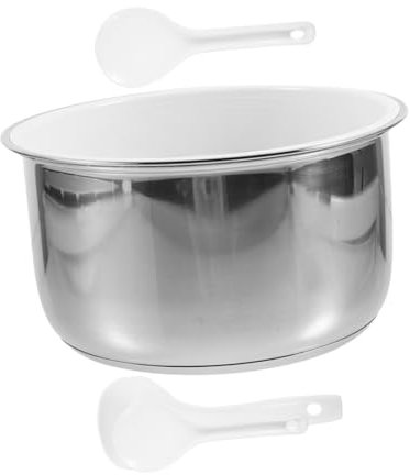 CATIEBYE 1juego Repuesto De Interior De Arrocera De Acero Inoxidable Compatible Con Cocinas Eléctricas Incluye Cucharón y Cesta Para Vapor Diseño Resistente y Duradero Fácil