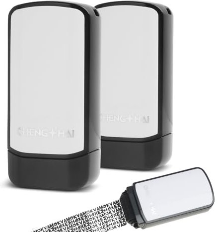 Datenschutz Rollstempel Set, 2 Stück Selbstfärbende Rollstempel für Identitätsdiebstahlschutz, Camouflage Design, Nachfüllbar, für Kontoauszüge, Rechnungen, Post, Privatsphären Schutz