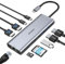 USB C Docking Station Dual Monitor 8K+4K Display, 10-in-1 Dockingstation USB-C Hub mit 2 HDMI, 3 USB, Data, Ethernet, PD 100W, SD/TF, Laptop Dock für MacBook/Dell/HP/Lenovo/Surface