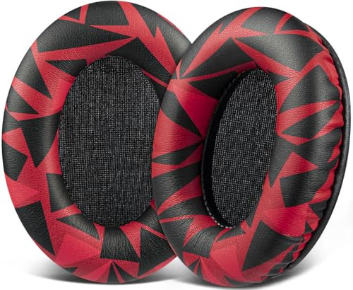 SOULWIT Replacement Earpads for HyperX Cloud 1/2/3/Pro/Core/Alpha/Alpha S/Alpha Pro/Flight/Flight S/Stinger/StingerS, CloudX Stinger/StingerCore/Flight Headsets - Red Storm