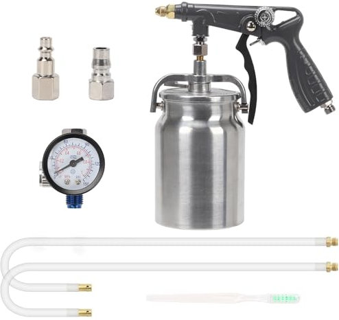 Yallmie Pneumatic Spray Gun, Air Undercoating Spray Gun with Suction Feed Cup Bed Liner Spray, Air Compressor Paint Sprayer, Suitable for Rubberized Undercoat Rust Proofing Chip Guard Paint