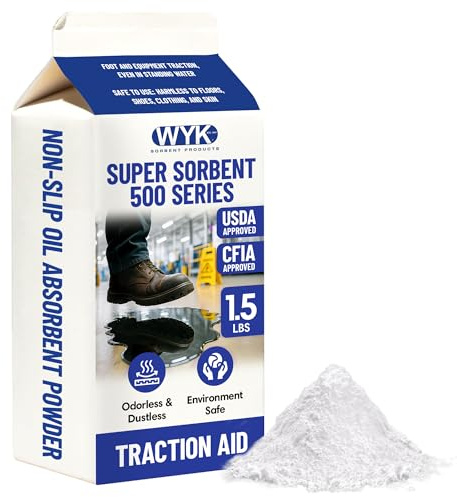 WYK 2 Quart Super Sorbent 2000 Series – Industrial Oil Absorbent Granules & Traction Agent for Spills, Leaks and Safety Maintenance – Fast-Acting Spill Absorber – BLUE Super Sorbent