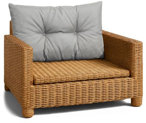 Amazinggirl Coussin extérieur Salon Jardin Coussin de Dossier 40x50 cm – Lounge pour Meubles rotin Fauteuil Banc Balcon terrasse – déperlant matelassé Robuste épais Moelleux Confortable Gris Clair