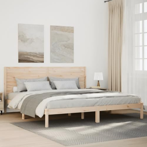 sephironlbb Massivholzbett Extra Lang, Kiefer Massivholz Bettrahmen 180x220 cm, Queen Size Bettgestell mit Kopfteil, Robuste Holzkonstruktion für Erwachsene