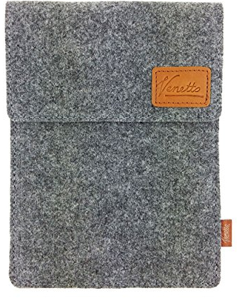 Venetto Tasche für iPad Pro 9.7 / 10.5 eBook-Reader, Tablet 10.1 Hülle aus Filz Sleeve Schutzhülle für Samsung Tab A, E, S2, S3, Lenovo, Huawei MediaPad, Asus, Trekstor, Medion, Odys, Acer, grau