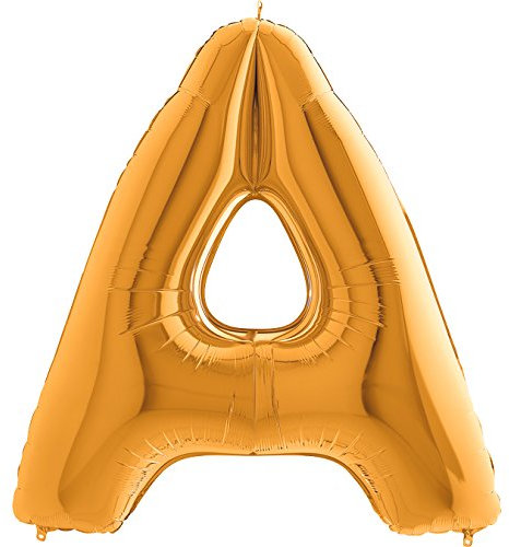 Trendario Ballon Buchstaben - XXL Riesenbuchstabe 100cm Folienballon - Helium Luftballons für Geburtstag, Taufe, Party Deko, Hochzeit (A, Gold)