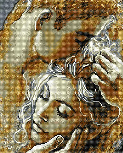 Diamond Vollbedeckung mit Holzrahmen Painting Set Bild 40 x 50 Diamant Malerei Stickerei Handarbeit Basteln Mosaik Steine Blumen Korb Haus am Bach (GZ1105)